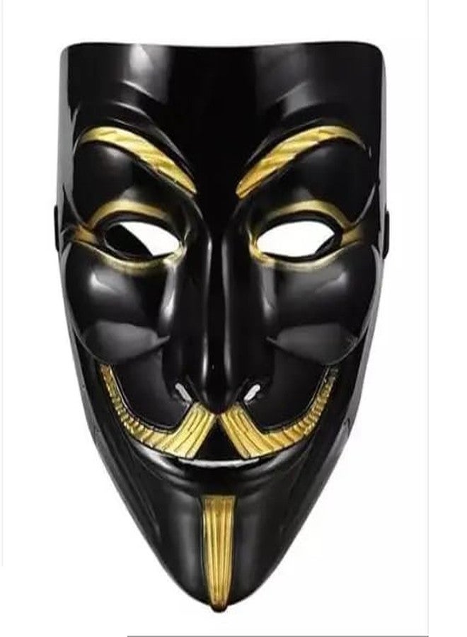 ASBK Multi Color Plastic Cyberpunk Hacker Halloween Christmas and Event Theme party/Cosplay Mask (Black) - Image 1